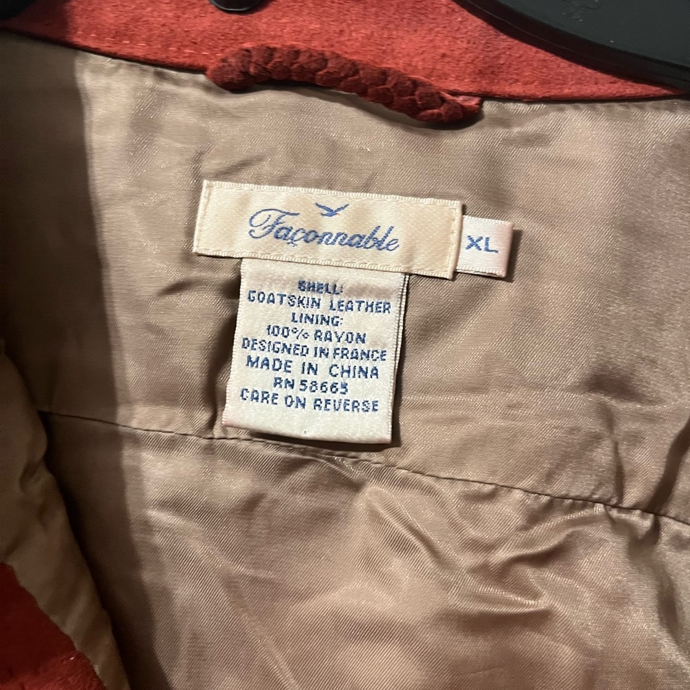 Faconnable Rust-Red Suede Button-Front Jacket - Picture 2 of 5